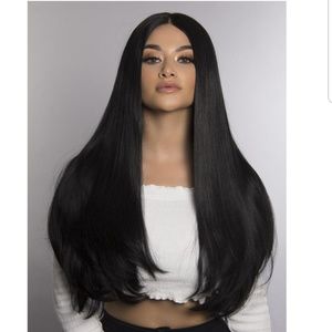 Bellami jet black high heat synthetic wig 26 inch